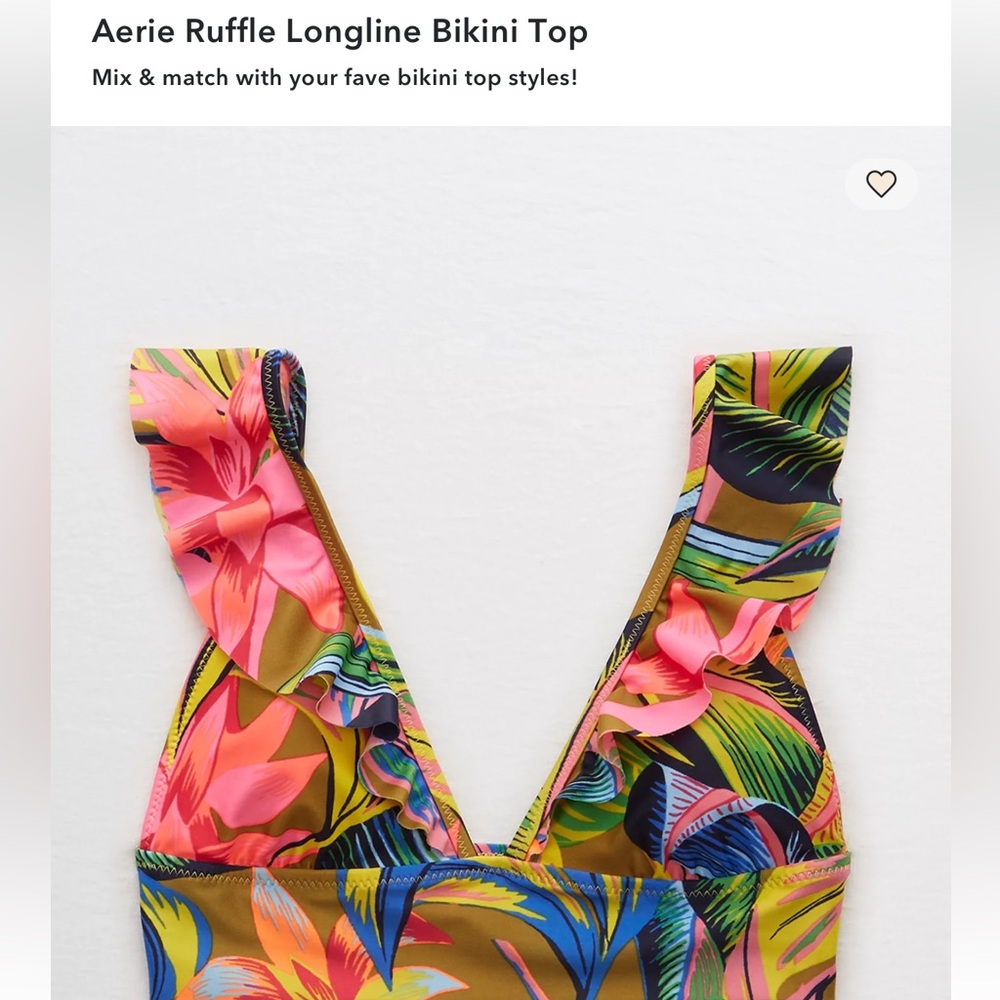 Aerie Ruffle Longline Bikini Top